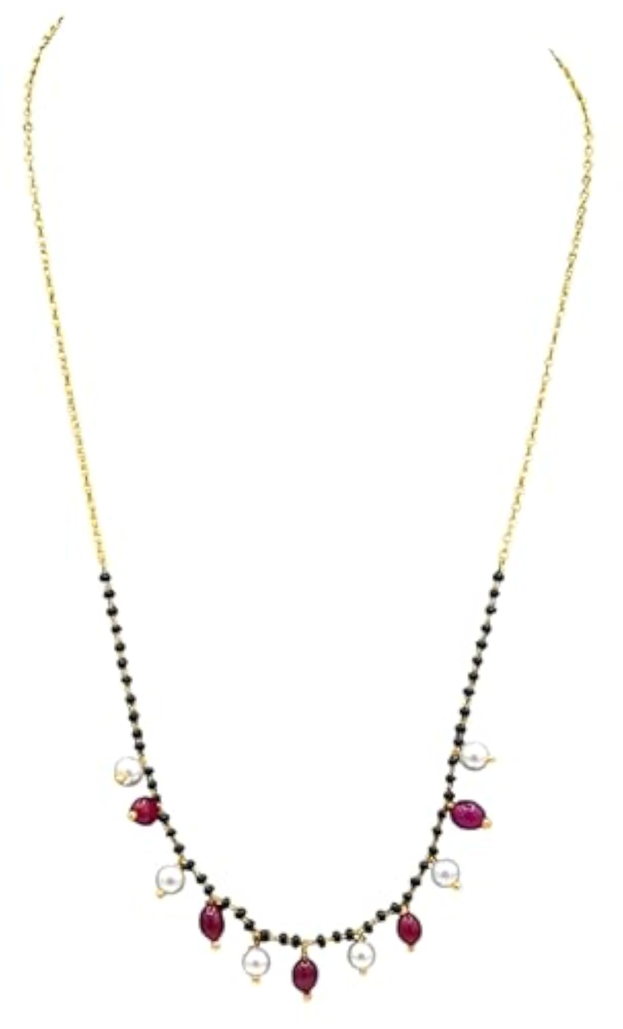 Stunning Mangalsutra Set with Sleek Black Beaded Chain