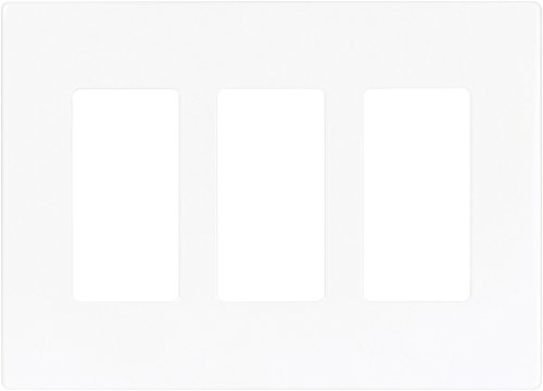 Eaton 9523Ws Aspire 9523 Decorative Mid Size Screw Less Wall Plate, 3 Gang 4-1/2 In L X 6.37 In W 0.08 In T, Satin, White #TOP1