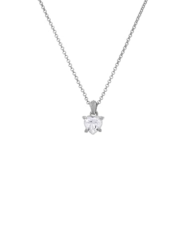 Image of Juicy Couture Solitaire Crystal Heart Pendant Necklace for Women (Silver/Clear Crystal)