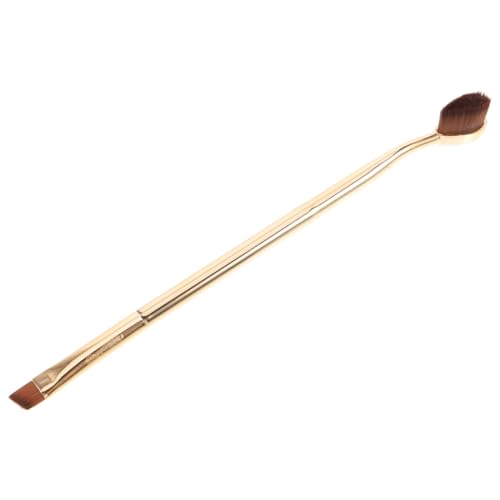 PartyKindom Dual Ended Makeup Brush Set White Concealer Brush for under Eye Eyebrows Angled