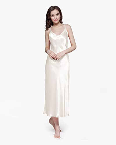 LilySilk Silk Nightgown for Women Mulberry Silk Maxi Fitted Dress Long Flowy for Spring Summer3