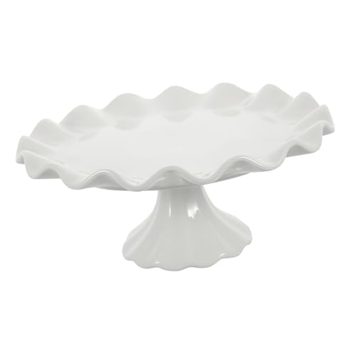 GLEAVI Cerámica para Pasteles con Patas Soporte de Exhibición de Postres y Ondulado para Fiestas y Uso Doméstico