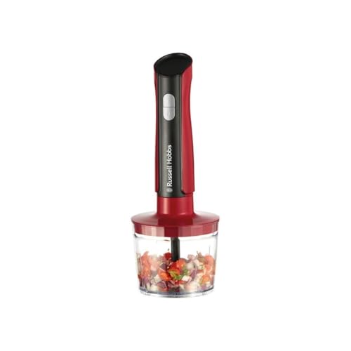 Russell Hobbs Batidora de Mano 3 en 1, Picadora eléctrica, 3 accesorios para papilla, batidos y cremas, 2 velocidades y Pulse, acero inoxidable, sin BPA, Desire Matte Charcoal 27140 56