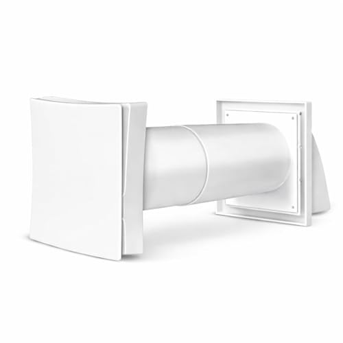 VENTS Ventilador de pared PS 102, juego de ventilación con filtro de partículas (clase G3), regulación automática del clima interior, red de protección contra insectos, color blanco