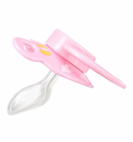 Image of Landofgenie Adult Sized Pacifier Large Handle Large Shield Cute Print Paci Pink
