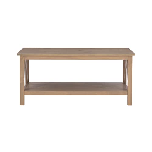 Linon Titian Driftwood Coffee Table, 44"W X 21.97"D X 20"H #TOP4