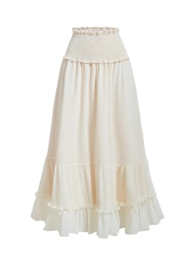 Women's Summer Shirred with Ruffle Hem Skirt Going Out Outfits