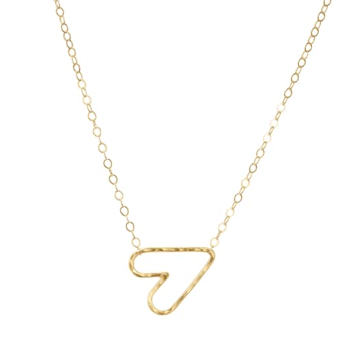 Jewelry: Itty Bitty Heart Necklace for Women – 3-Year Color Guarantee – Waterproof, Non-Tarnish, Hypoallergenic, Gold PVD Coated – Great for Beach, Weddings, Gift – 14-16” Adjustable