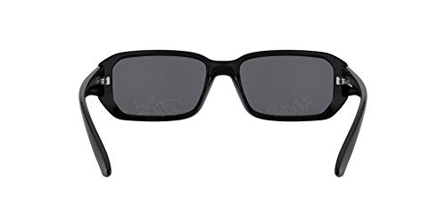 Óculos de sol retangulares masculinos Gringo AN4265 da Arnette, preto/cinza escuro/prata, 55 mm