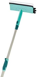 Leifheit Window Cleaner with Brush and Squeegee and Click System Telescopic Handle, 110 - 190 cm, Window Washer, Window Brush