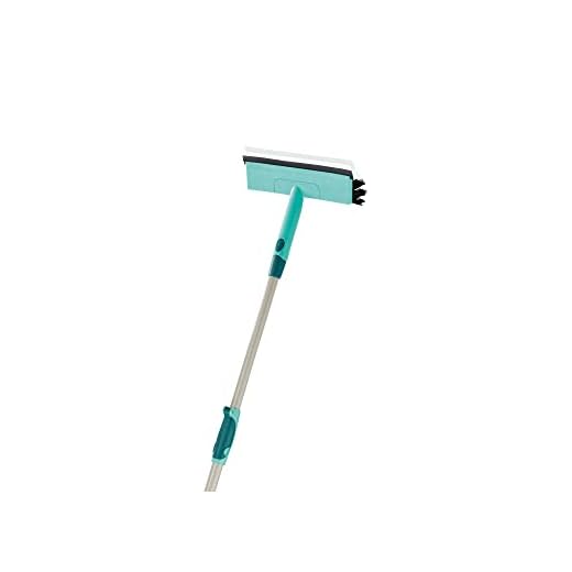 Leifheit Raamwisser Brush Window Cleaner Telescope, voor Droog Afvegen, Raamreiniger, 200 cm, Groen