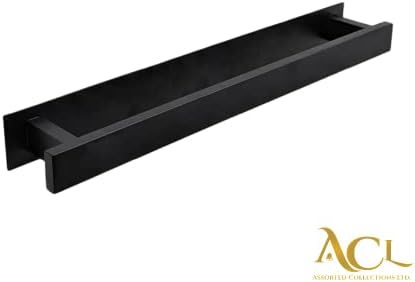 ACL Towel Holder Wall Mounted Stainless Self Adhesive Stainless Steel Towel Rail Bathroom Accessories Towel Organiser - NoDrill - Matte Black