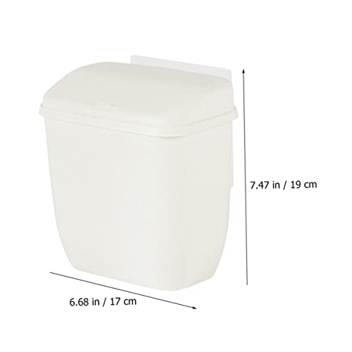 Caneca de basura rectangular blanca para cocina y baño miniatura 2
