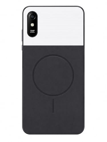 Image of Bintage Mac Safe Design Hard Slim Back Case | Soft Border Camera Protect | Dual PU Leather Finish Back Cover Compatible for MI REDMI 9i Sport - White & Black