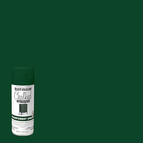 Image of Rust-Oleum Rainforest Green Chalked All-in-One Ultra Matte Spray Paint | One Coat Coverage | No Primer, Sanding, Or Topcoat Needed | Easy Spray Application | Made in USA | 12 OZ