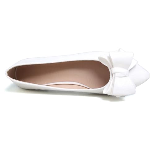 Image of TN TANGNEST Women's Flats Comfortable Dressy Slip On | Pointed Toe Bow Ballet Shoes, Business Casual Office Flats, Suede Flat Shoes
