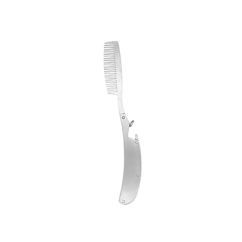 FOMIYES Stainless Steel Comb Folding Beard Comb for Men Static Portable Design Travel Friendly Durable Lightweight Smooth Teeth for Easy Grooming