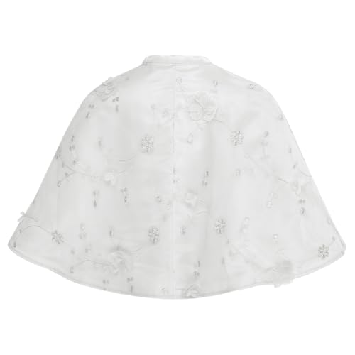YEAHDOR Girls Satin Princess Cape Capelets Birthday Party Communion Wraps Shrug Bridesmaids Wedding Flower Girl Cover up4