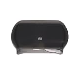 Tork Twin Toilet Paper Roll Dispenser Smoke for Conventional T24 Refills, Modern Look, 59TR (Pack of 1)
