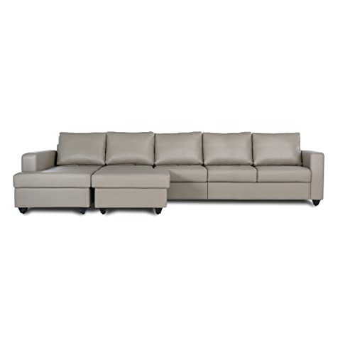 Image of Wakefit Sofa Set | 3 Year Warranty | Sofa 3 Seater, 3 Seater Sofa for Living Room, Wooden Sofa Set, 4 Seater + Left Aligned, Sofa for Living Room - Napper(Jindal : Cappuccino)