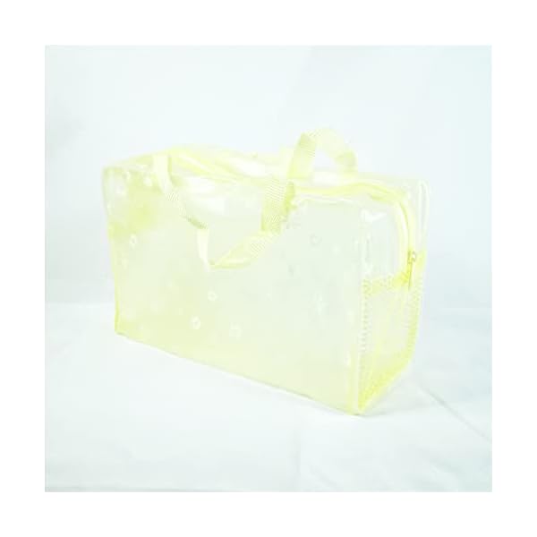 FLY CHOICE Bolsa organizadora de viagem transparente com zíper para maquiagem, cosméticos, necessários, necessários, necessaires (amarelo) - Image 5