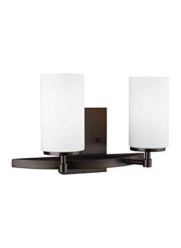 Image of Generation Lighting 4424602-778 Transitional Two Light Wall /Bath from Lighting-Alturas Collection Dark Finish, Brushed Oil Rubbed Bronze