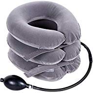 Forent Inflatable Cervical Neck Traction Device & Collar Brace, USA Designed, Best for Neck Support & Instant Relief for Chiropractic Chronic Neck Pain, Spine Alignment, Adjustable Pillow Size, (Universal), Gray