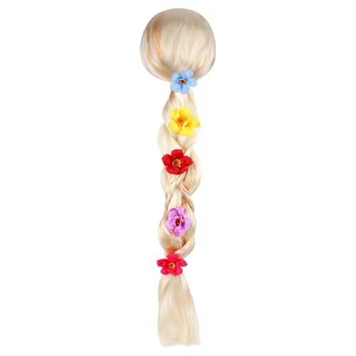 Dhqkqg Rapunzel - Peluca infantil rubia, peluca de princesa trenza, peluca de disfraz de Rapunzel para niños, disfraz de cosplay para niños con artificial, para cuentos de hadas, carnaval, fiesta
