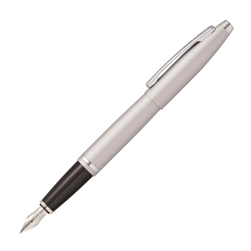 Image of Cross Calais Satin Chrome Fountain Pen with Medium Stainless Steel Nib (AT0116S-16MS)