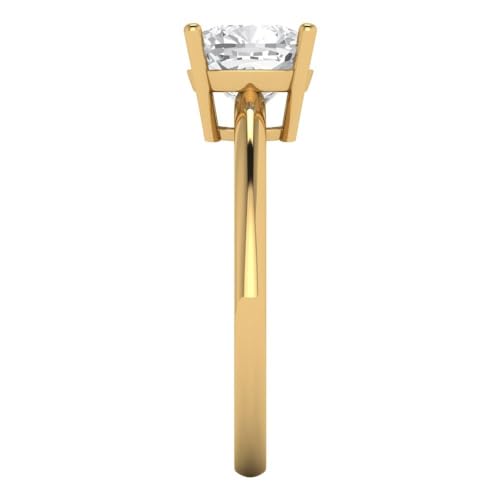 Clara Pucci 2.0 ct Cushion Cut Moissanite 14k Yellow Gold Solitaire Wedding Engagement Bridal Promise Ring3