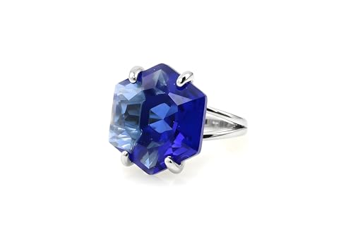 Bague saphir en argent sterling pour femme | Déclaration de mode éclatante