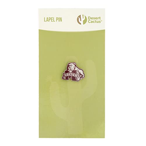 Image of Desert Cactus Mississippi State University Lapel Pins Bulldogs MSU Logo Enamel Made of Metal (Pin C)