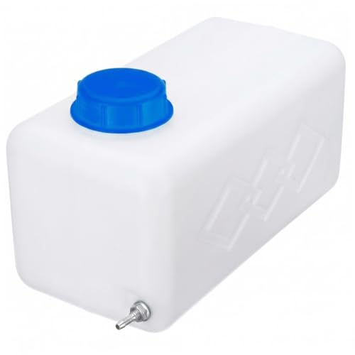 Contenedor medidor de aceite automotriz, contenedor de aceite de motor de 5 l - Tanque de combustible con calentador de estacionamiento de 12 V/24 V, jarra de llenado de plástico (tapa azul) Tanque