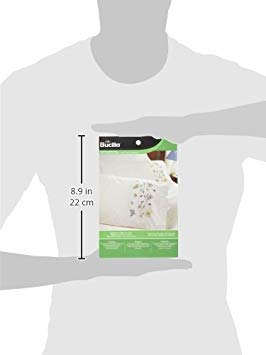 Bucilla Stamped Embroidery Pillow Case Pair, 20 by 30-Inch, 45076 Butterflies In Flight