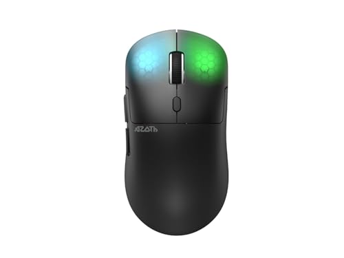 Image of AZOTH GM78W Wireless Gaming Mouse, 7-Button RGB Trimode Mouse with 12800 DPI, 2.4G /Bluetooth /Wired, Optical Sensor, Macro Software, 1000Hz Polling Rate, Lightweight Design for Laptop PC /Desktop