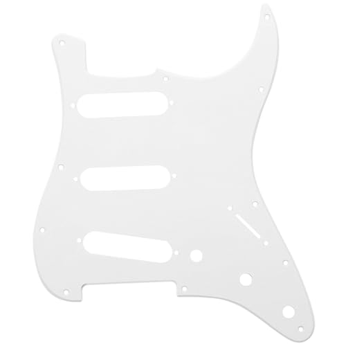 Image of Musiclily SSS 11 Hole Strat Guitar Pickguard for Fender USA /Mexican Made Standard Stratocaster Modern Style, 1Ply White