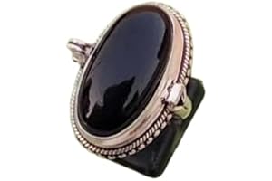 Halloween Classic Black Onyx Poison Ring, Adjustable Poison Pill Box Ring