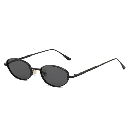 Lunettes de soleil ovales vintage style punk en métal dégradé UV400 femme homme