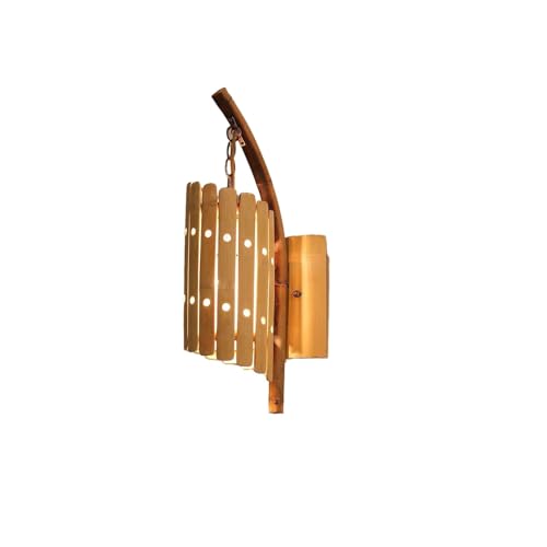 DFLJM Indoor Wall Sconce Bamboo Wall Light Curved Arm Wall