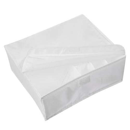 BESPORTBLE Caja Organizadora de Ropa Interior Tapa Tela Oxford Blanca 13 Compartimentos Lavable y Ligera para Armario y Cajón Organizador Práctico para Sujetadores Calcetines y