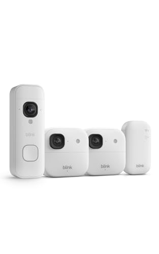 Image of Blink Battery Doorbell 2K+ (newest model) and Outdoor 2K+ (newest model) - Wireless smart security, 2K video, enhanced audio. Sync Module Core included - 2 Cameras + Battery Doorbell 2K+ (White)