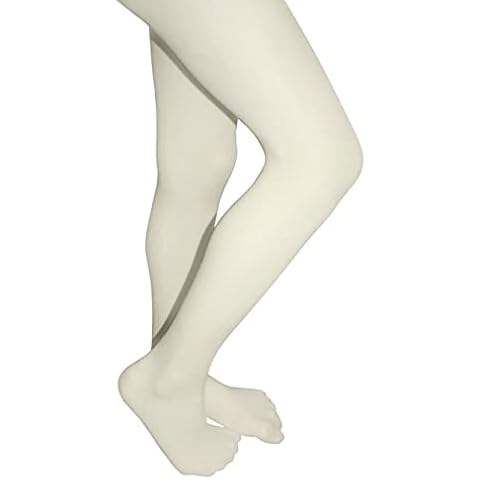 Miss Chief Nifty Girls School Tights Knitted Plain Rich 7 Colours Ages 3 4 5 6 7 8 9 10 11 12 13 (10-11 Years, Cream) Cover