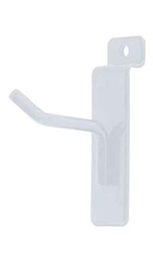2" White Peg Hooks for Slatwall, 25 PCS