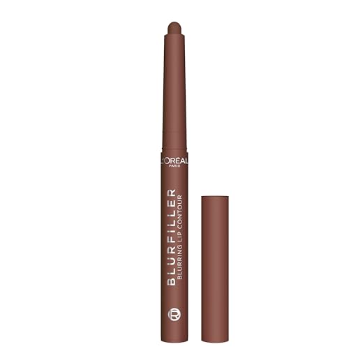 LOreal Paris Blurfiller Lip Liner Lightweight Buildable and Sculpting Lip Pencil Line Define and Contour for Fuller-Looking Lips Mocha Mousse 0.21 oz
