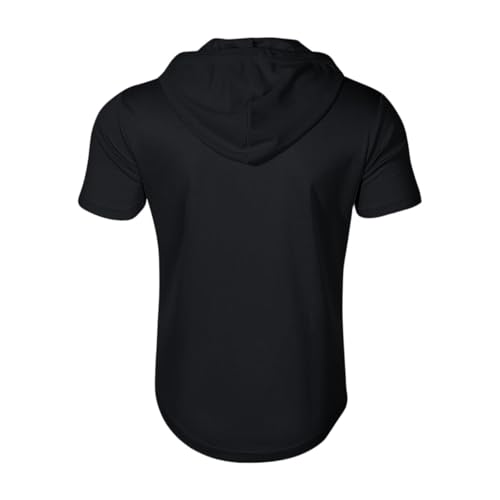 Thatrich Short Sleeve Hoodies for Men Lightweight Quarter Zip Pullover Athletic Workout Hooded Sweatshirt with Zipper Pockets3