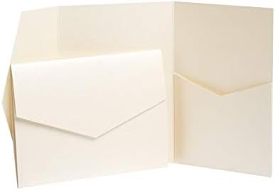 Ivory Pearlescent Pocketfold Invites 130mmx185mm (10)