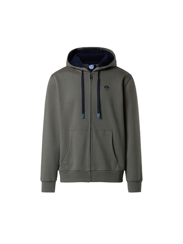 Chiusura con zip NORTH SAILS Felpa Hoodie Uomo in Cotone Organico con Zip e Logo Ricamato