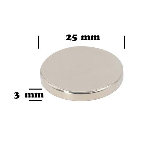 Magnetpro Disc Magnet 25 mm Dia x 3.5 mm Thick 6 KG Pull (Pack of 6)