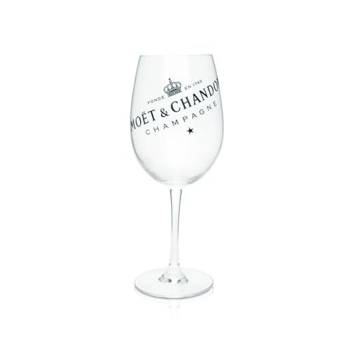 Moët & Chandon 2er Set Champagner Glas Gläser Ice Imperial Echtglas klar mit schwarzem Schriftzug