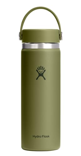 Image of Hydro Flask Water Bottle - Insulated Stainless Steel - Wide Mouth Flex Lid, Non Spill, Leakproof and Refillable in 20 Oz Palmer Green